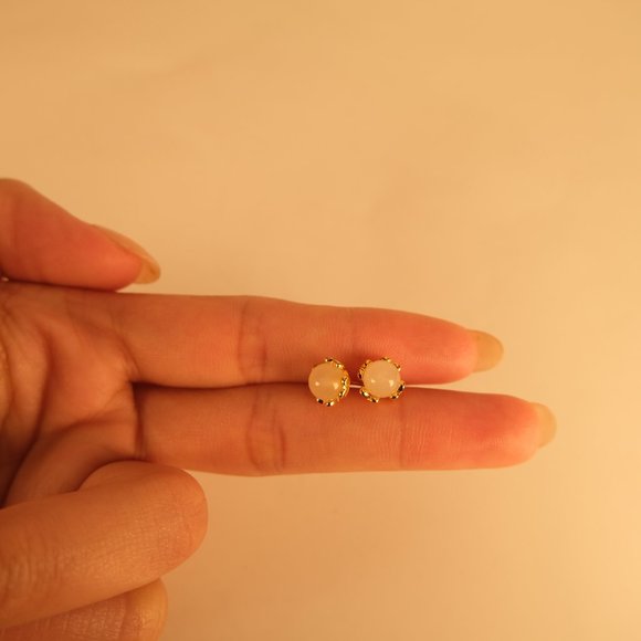 Minimalist Opal Stud Earrings - Picture 1 of 3